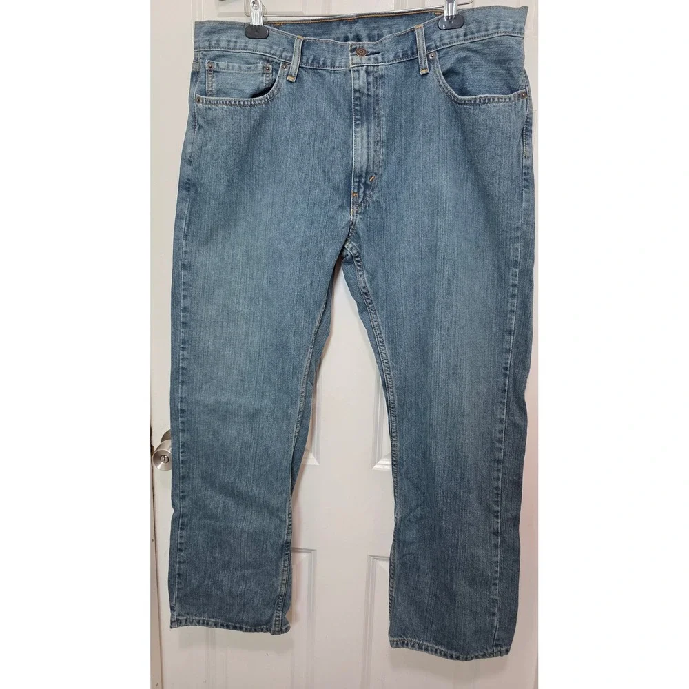 Levis 559 Relaxed Straight Jeans Mens 40x30 Blue Denim Casual Pants‎